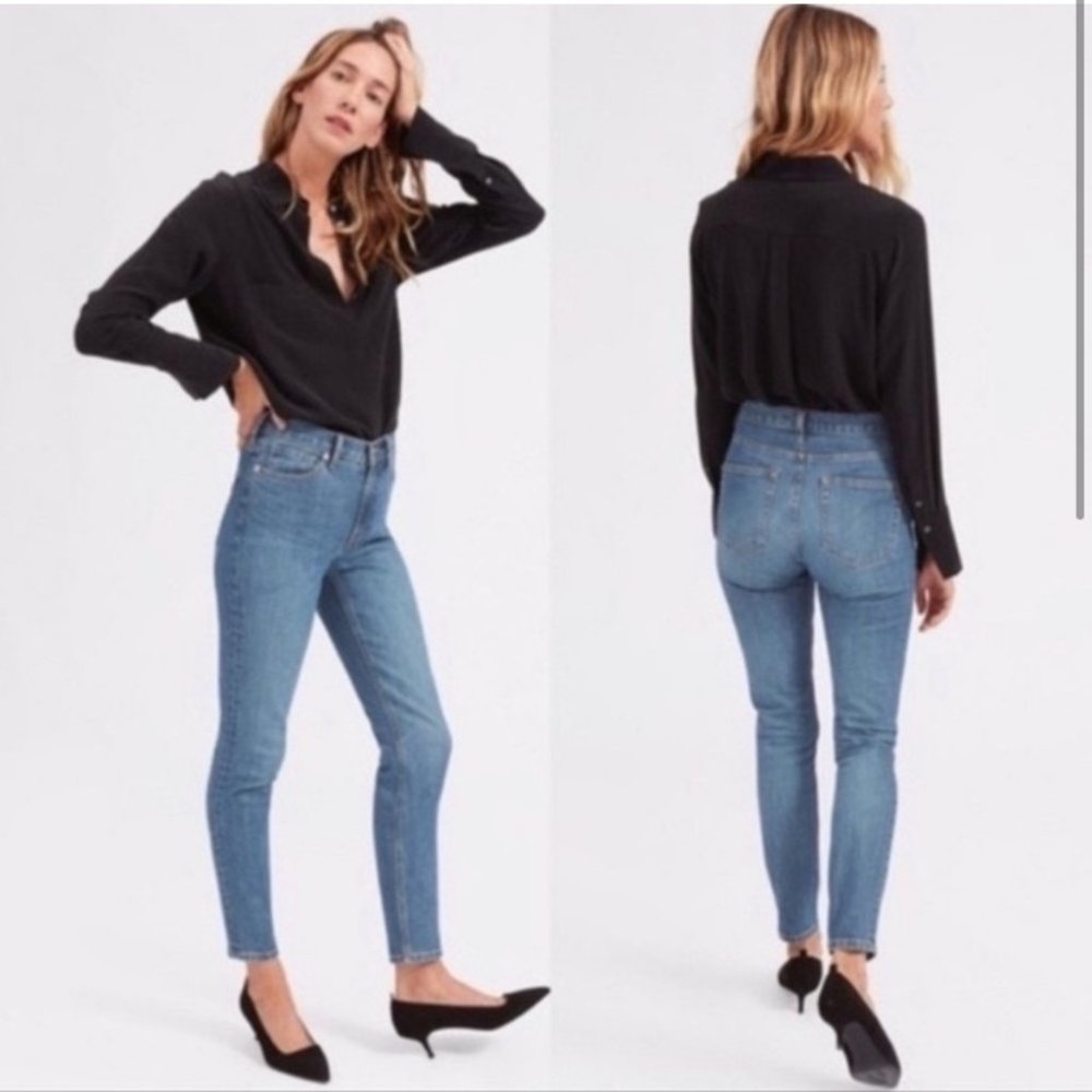 Everlane High Rise Skinny Ankle Medium Blue
